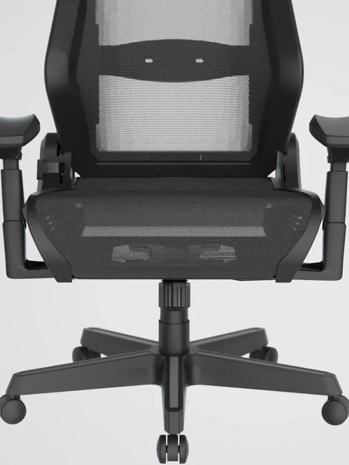 DXRacer Air: encosto e assento de tela (mesh) de perto
