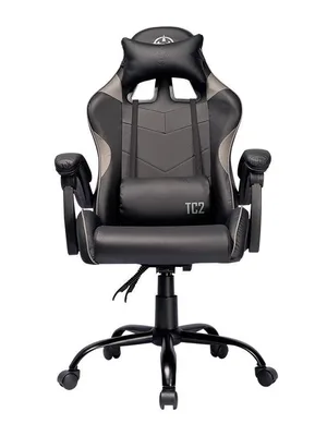 Cadeira gamer preta e cinza em promoção